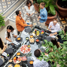 People Dining in RS Max Football Table.