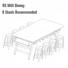 Suggested seating arrangement for the RS Max Dining Table with Rectangular Top.