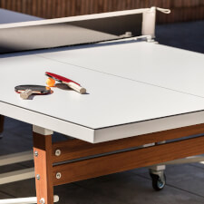 The RS Ping Pong White Folding Table Corner.