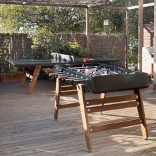 The RS Stationary Ping Pong Table in Black and RS Football table.