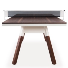 You and Me Tennis Table in Walnut and White.