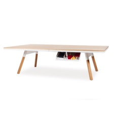 You and Me Tennis Table Standard Size in Oak and White.