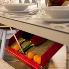 You and Me Tennis Table in White Storage.