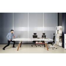 You and Me Tennis Table in White Converted in Office Table.