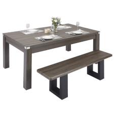 The Pureline bench in Driftwood.