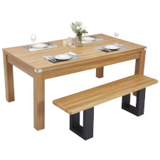 The Pureline bench in Oak.