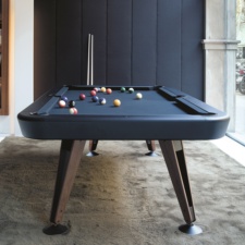 Diagonal Indoor Pool Table in Blue.