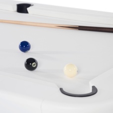 The Diagonal Outdoor Pool Dining Table In White Close Up.