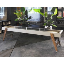 The Track Dining Shuffleboard Table in White.
