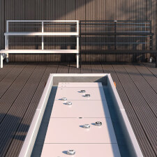 The Track Dining Shuffleboard Table in White.