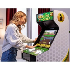 Golden Tee being played by a woman