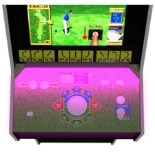 The Golden Tee controls with glow.