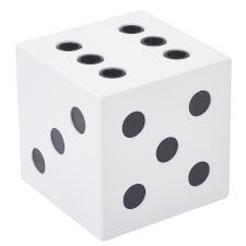 The Strikeworth Dice Cue Rack in White.