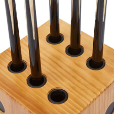 The Strikeworth Dice Cue Rack in Oak.