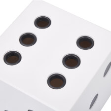 The Strikeworth Dice Cue Rack in White.