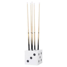 The Strikeworth Dice Cue Rack in White.