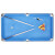 The Tekscore Compact folding pool table showing some accessories.