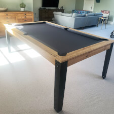 The Pureline Regal Pool table with grey cloth.