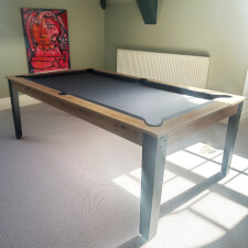 The Pureline Regal Pool table with grey cloth.