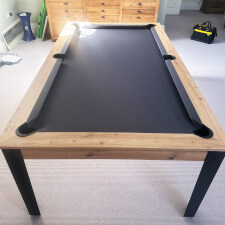 The Pureline Regal Pool table with grey cloth.
