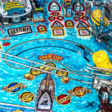The Stern Jaws LE Pinball Machine Playfield Details.