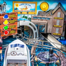 The Stern Jaws LE Pinball Machine Playfield Details.