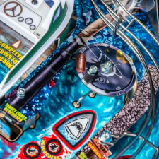 The Stern Jaws LE Pinball Machine Playfield Details.