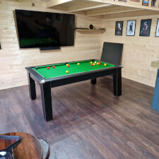 The Modern Slate Bed Pool table in black finish.