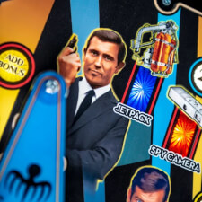 The Stern James Bond 007 60th Anniversary pinball machine playfield details.