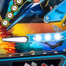 The Stern James Bond 007 60th Anniversary pinball machine playfield details.