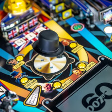 The Stern James Bond 007 60th Anniversary pinball machine playfield details.