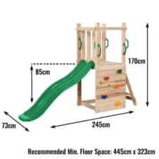 The Mari Wooden Climbing Frame Tower with Slide by Swing King