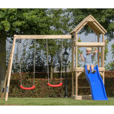 Kid playing Noa Wooden playcentre