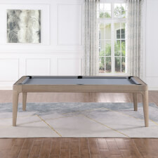 The Malta slate bed pool dining table in grey ash.