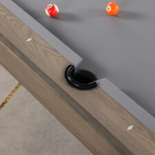 The Malta slate bed pool dining table in grey ash.