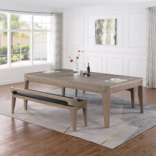 The Malta slate bed pool dining table in grey ash.