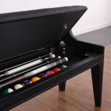 The optional storage bench in Black Ash.