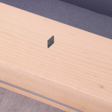 The Marseille slate bed pool dining table detail.
