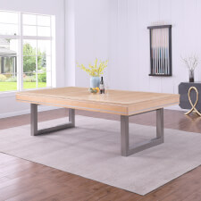 The Marseille slate bed pool dining table in maple with top.