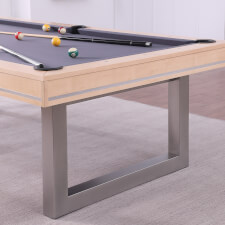 The Marseille slate bed pool dining table in maple corner.
