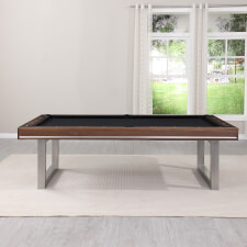 The Marseille slate bed pool dining table in walnut.