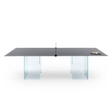 The Crystal Glass tennis table in black. 