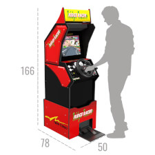The A1Up Ridge Racer arcade machine dimensions.
