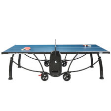 The Quickfold Indoor 18 tennis table side.