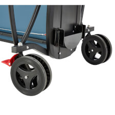 The Quickfold Indoor 18 tennis table wheels.