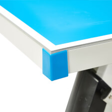 The Quickfold Advance Outdoor tennis table corner.
