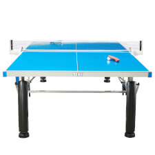 The Quickfold Advance Outdoor tennis table front.