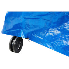 The tie-down strap fastened.