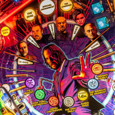 The John Wick Pro Pinball Machine playfield features.