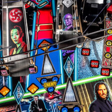 The John Wick Pro Pinball Machine playfield features.